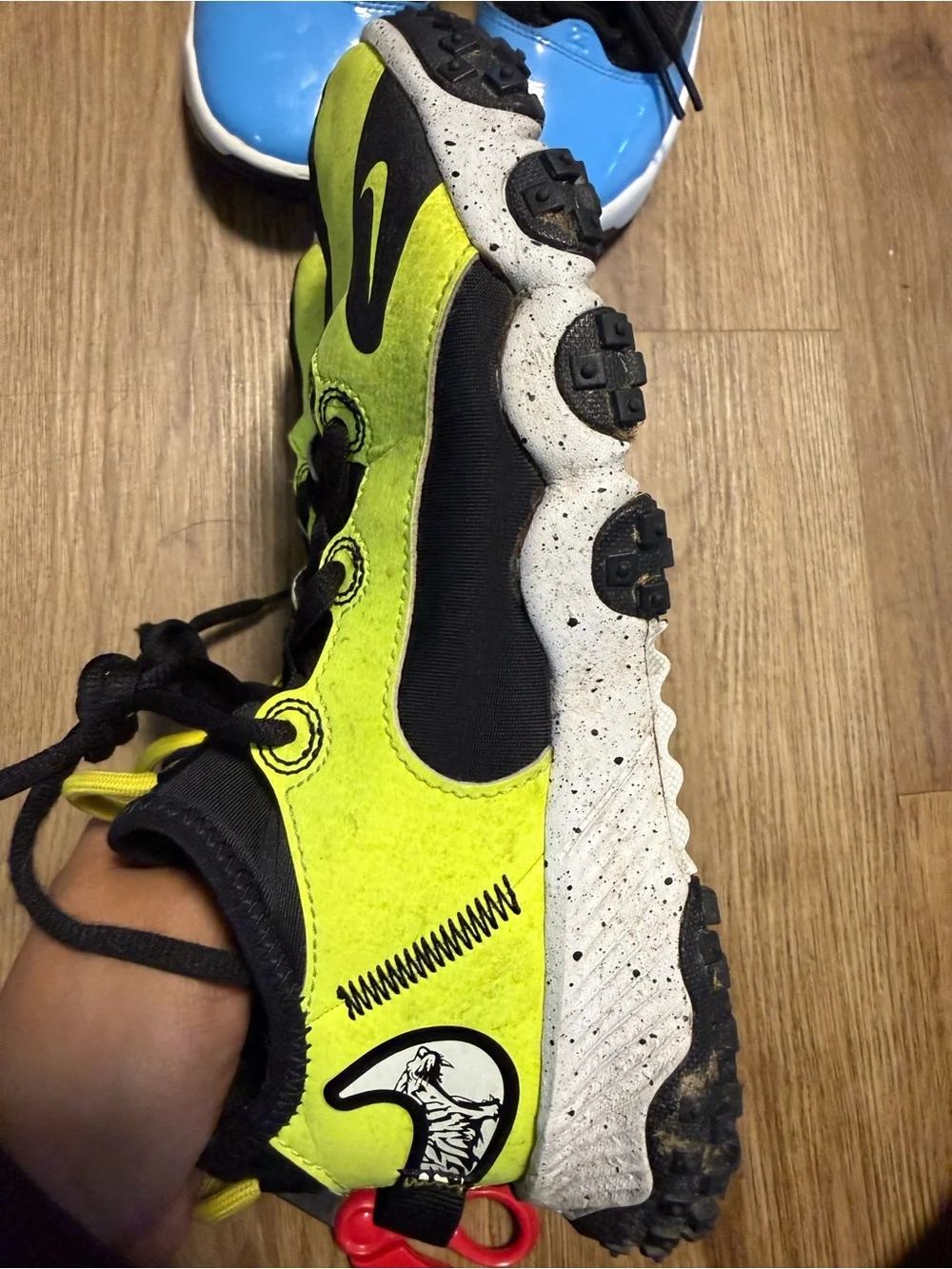 Nike Kids Neon Yellow and Black Sport Sneakers